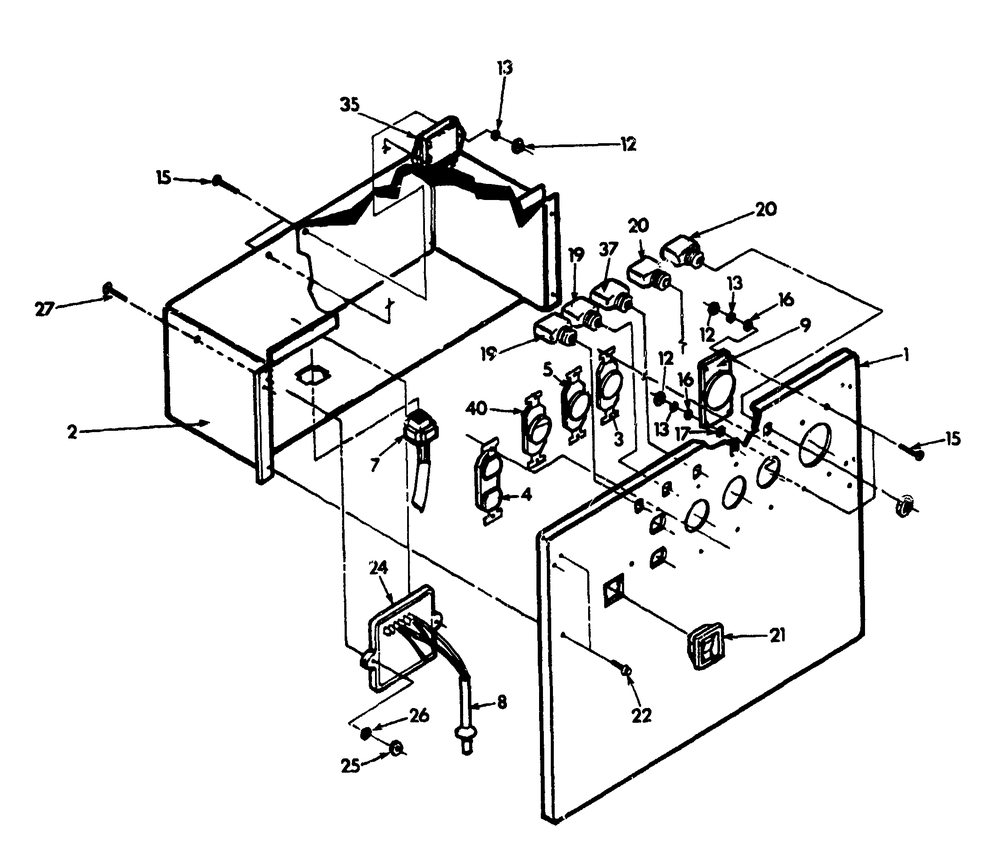 Control Panel And Cover Diagram and Parts List for 9163-2-4W113D  Briggs and Stratton Generator